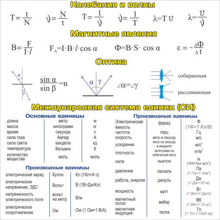 Колебания и волны Магнитные явления Оптика Международная система единиц (СИ)